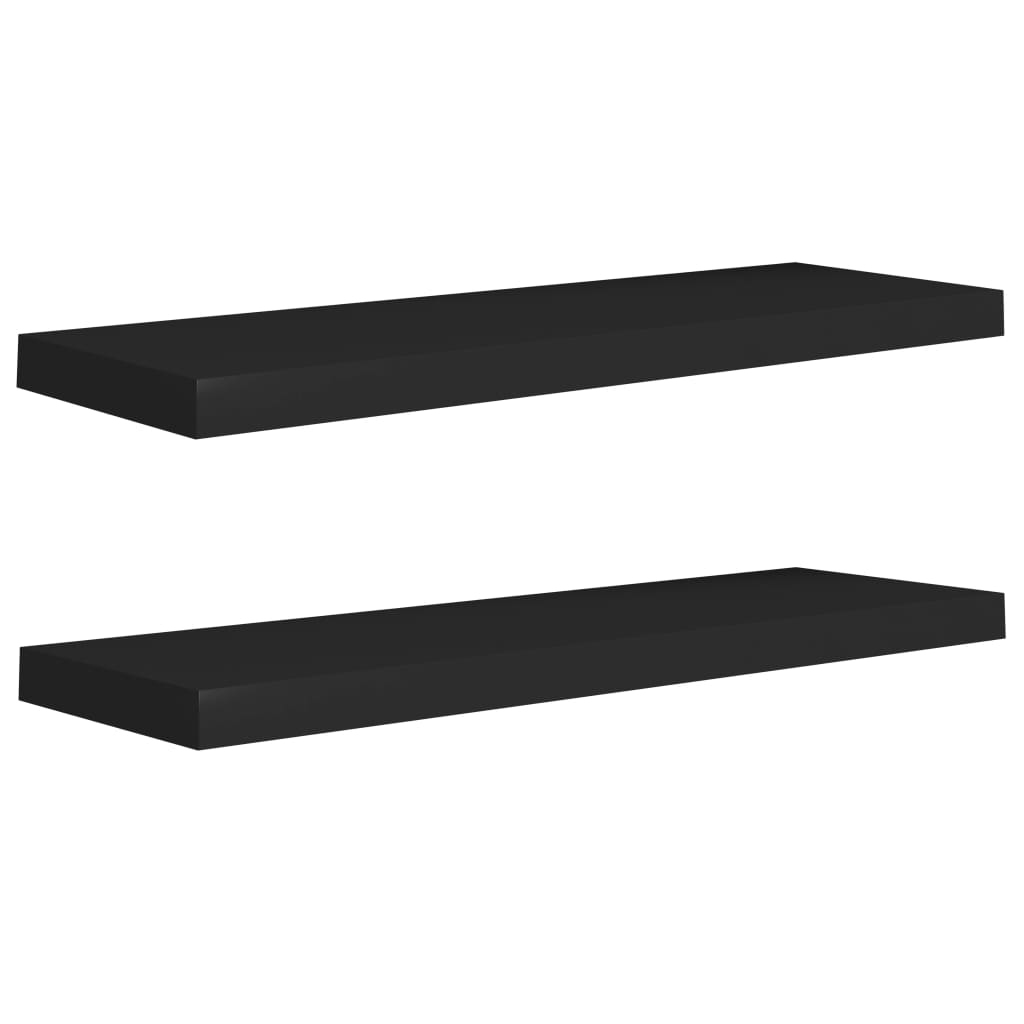 Floating Wall Shelves 2 pcs Black 80x23.5x3.8 cm MDF