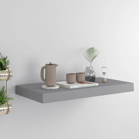 Floating Wall Shelf Grey 50x23x3.8 cm MDF