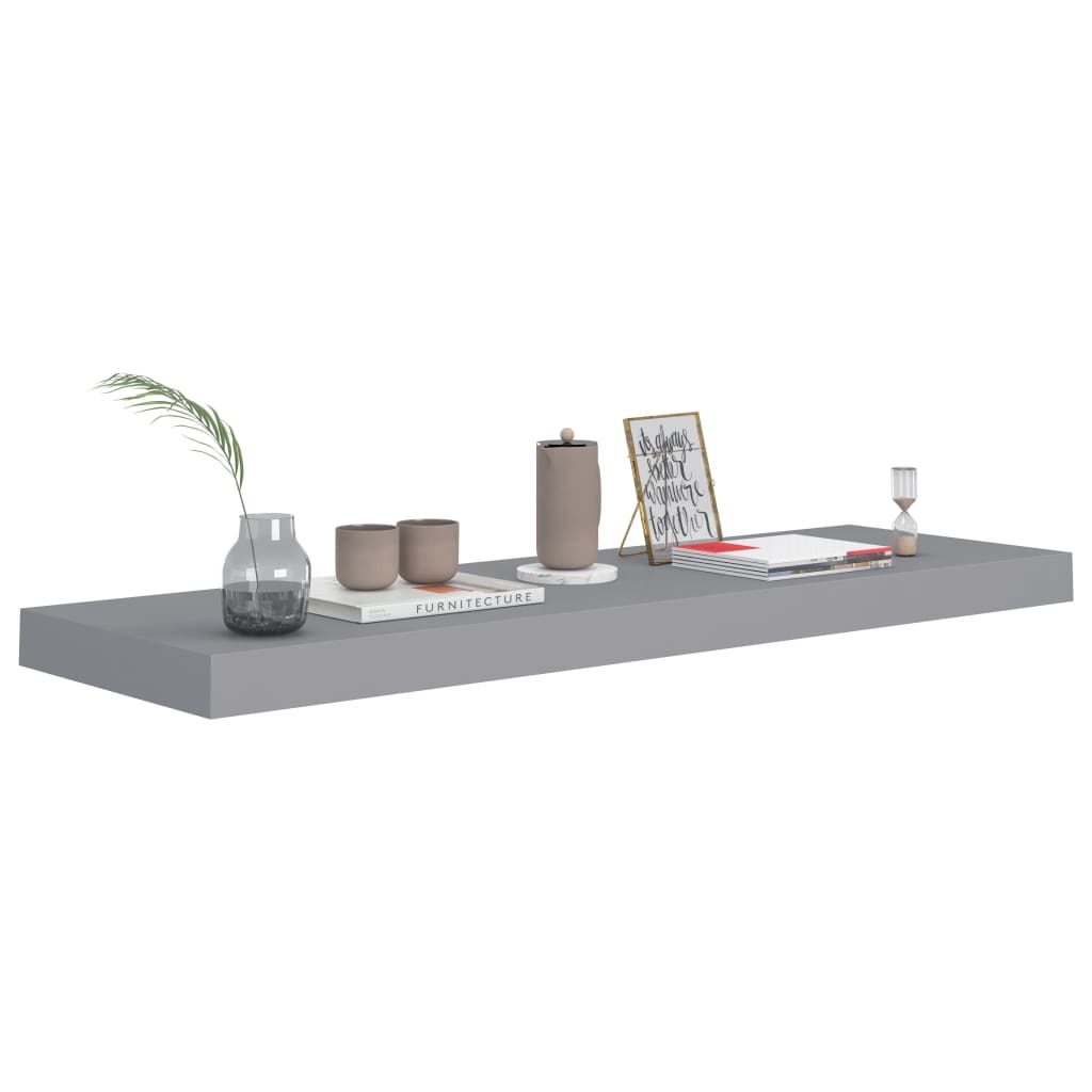 Floating Wall Shelf Grey 80x23.5x3.8 cm MDF