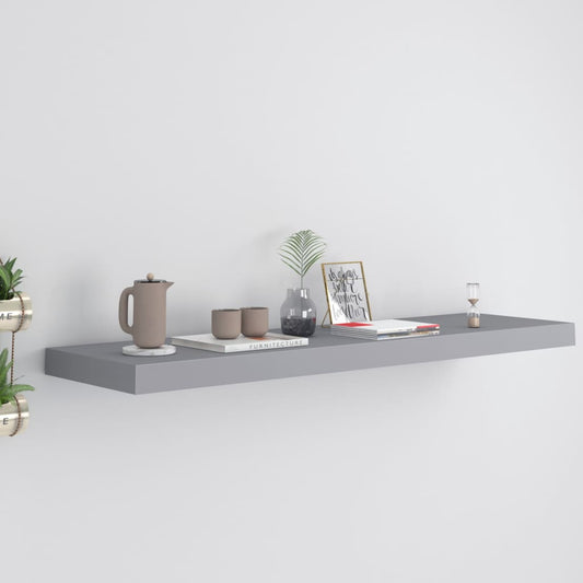 Floating Wall Shelf Grey 90x23.5x3.8 cm MDF