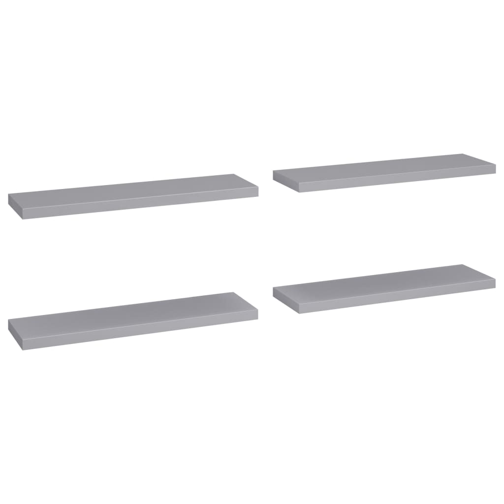 Floating Wall Shelves 4 pcs Grey 90x23.5x3.8 cm MDF