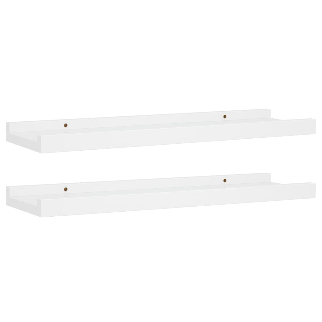 Picture Frame Ledge Shelves 2 pcs White 40x9x3 cm MDF