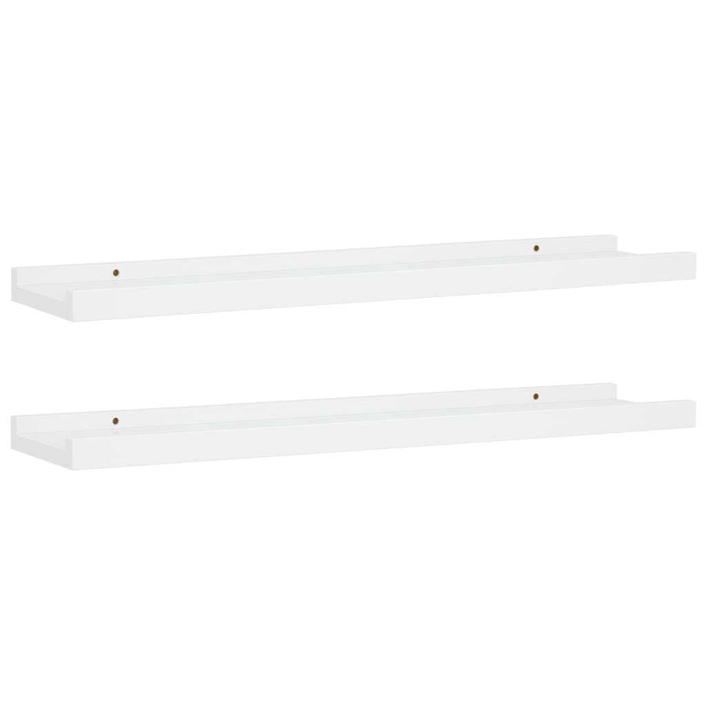 Picture Frame Ledge Shelves 2 pcs White 60x9x3 cm MDF