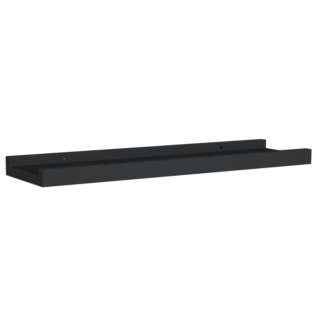 Picture Frame Ledge Shelves 2 pcs Black 40x9x3 cm MDF