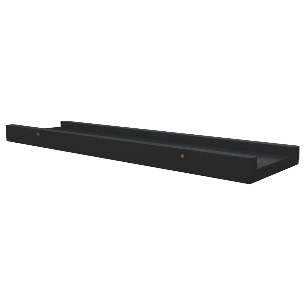 Picture Frame Ledge Shelves 2 pcs Black 40x9x3 cm MDF