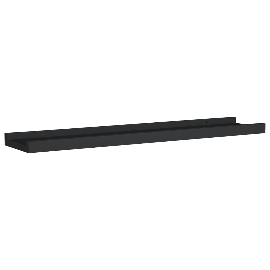 Picture Frame Ledge Shelves 2 pcs Black 60x9x3 cm MDF