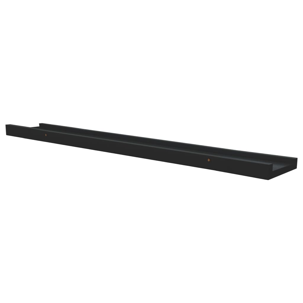 Picture Frame Ledge Shelves 2 pcs Black 80x9x3 cm MDF