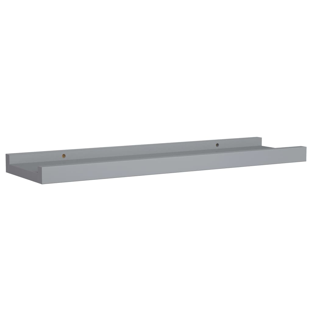 Picture Frame Ledge Shelves 2 pcs Grey 40x9x3 cm MDF