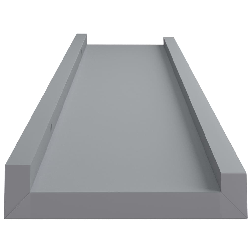 Picture Frame Ledge Shelves 2 pcs Grey 40x9x3 cm MDF