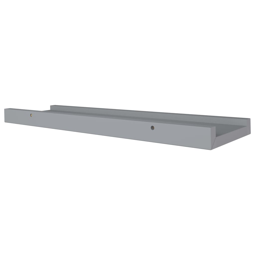 Picture Frame Ledge Shelves 2 pcs Grey 40x9x3 cm MDF