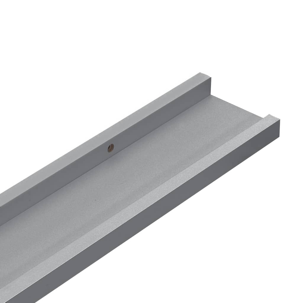 Picture Frame Ledge Shelves 2 pcs Grey 40x9x3 cm MDF