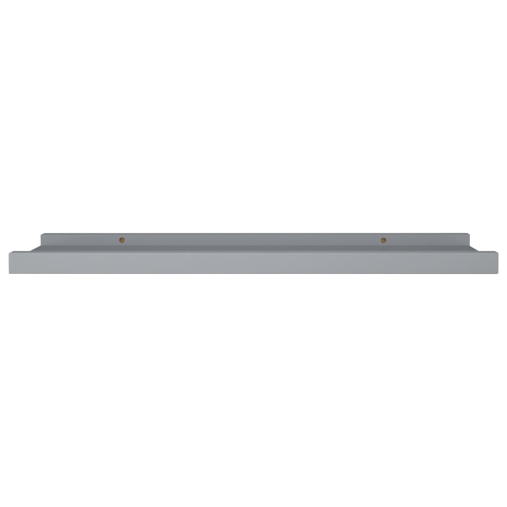 Picture Frame Ledge Shelves 2 pcs Grey 60x9x3 cm MDF