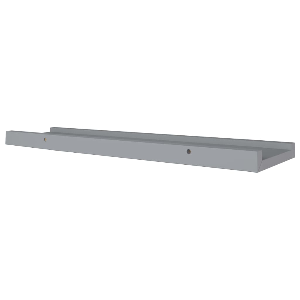 Picture Frame Ledge Shelves 2 pcs Grey 60x9x3 cm MDF