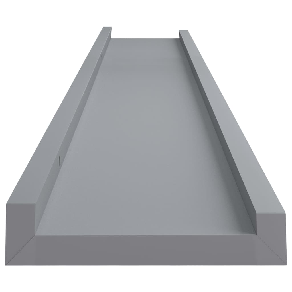 Picture Frame Ledge Shelves 2 pcs Grey 80x9x3 cm MDF