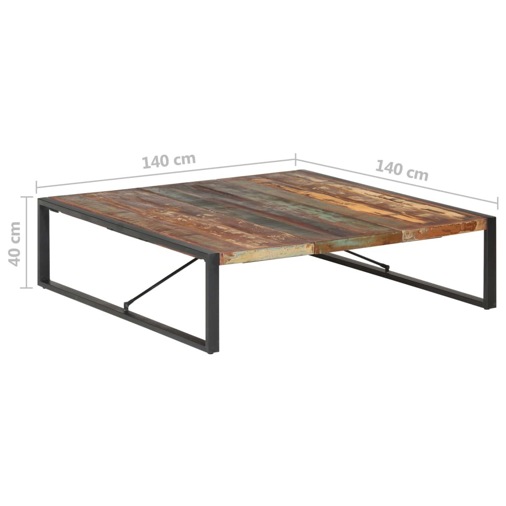 Coffee Table 140x140x40 cm Solid Wood Reclaimed