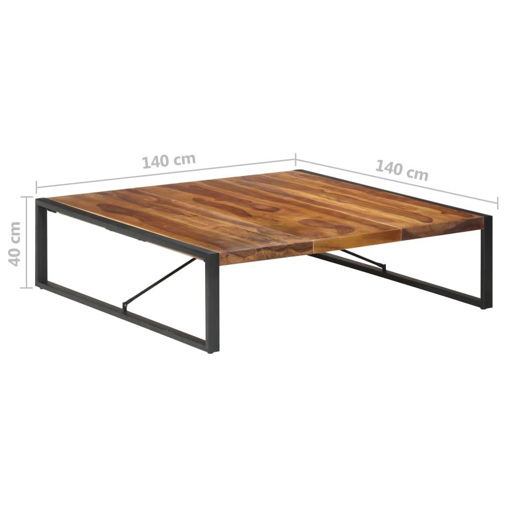 Coffee Table 140x140x40 cm Solid Wood with Sheesham Finish