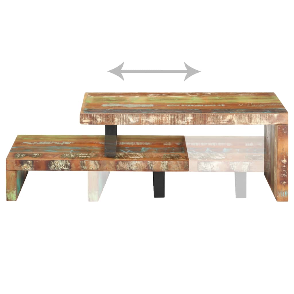 2 Piece Coffee Table Set Solid Reclaimed Wood