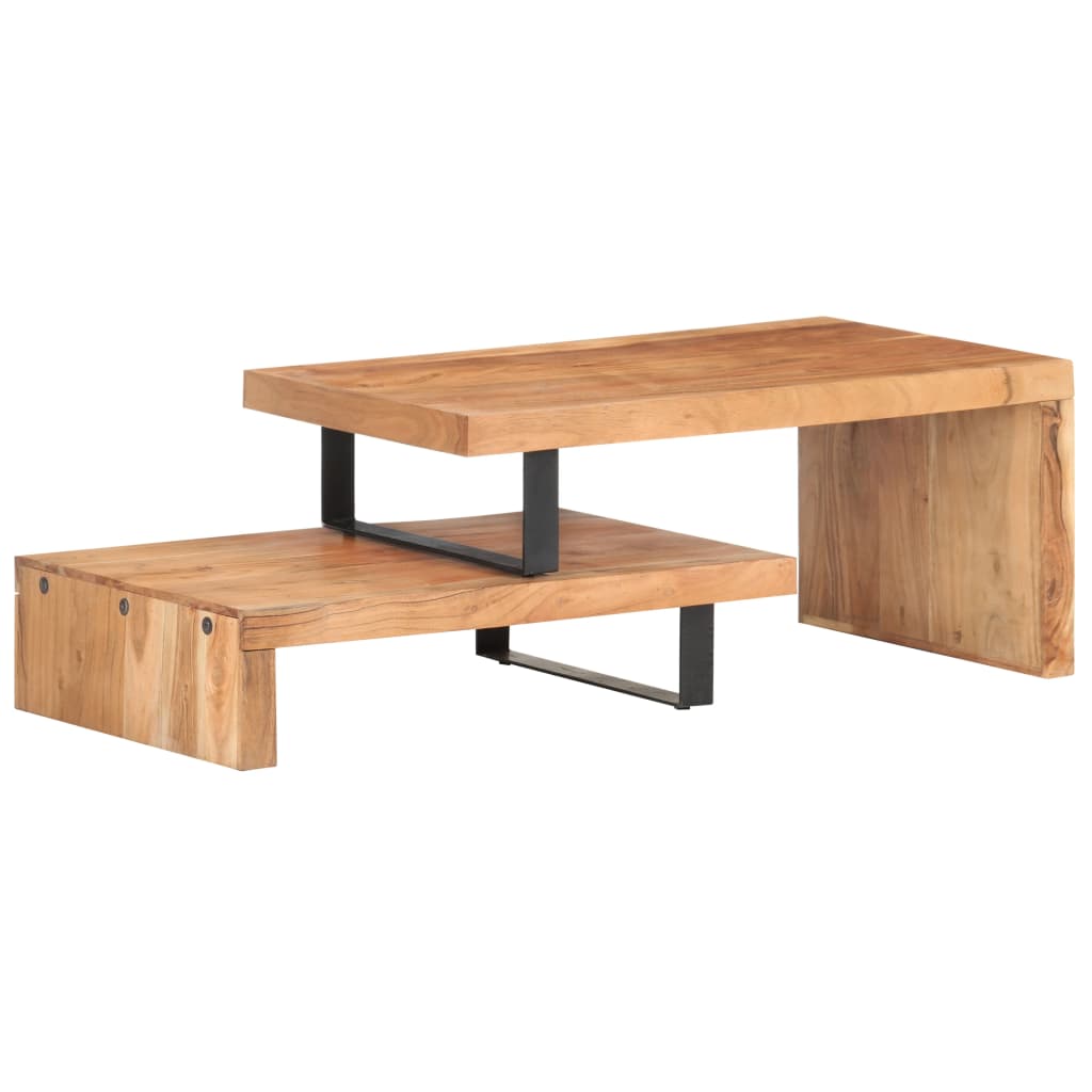 2 Piece Coffee Table Set Solid Acacia Wood