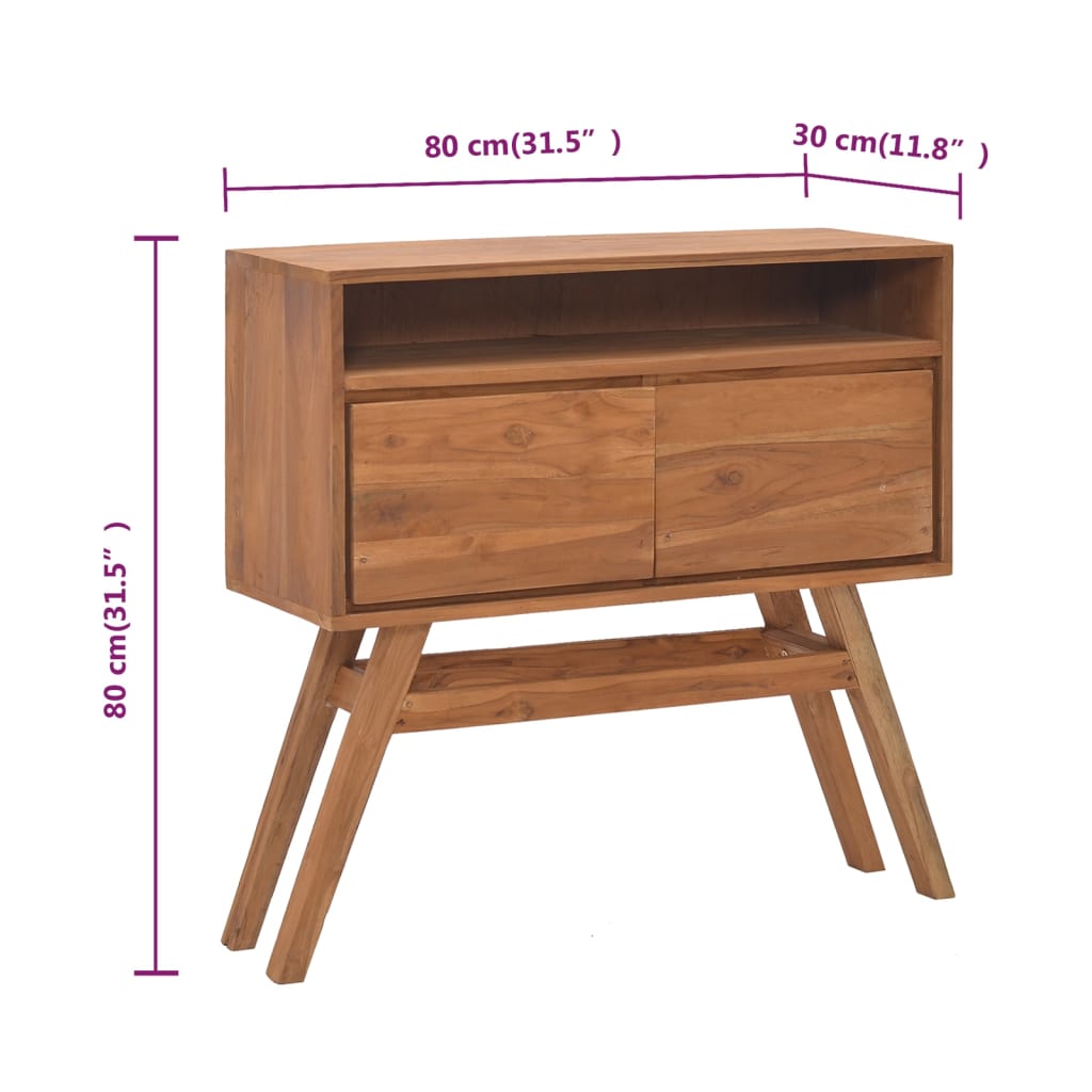 Console Table 80x30x80 cm Solid Teak Wood