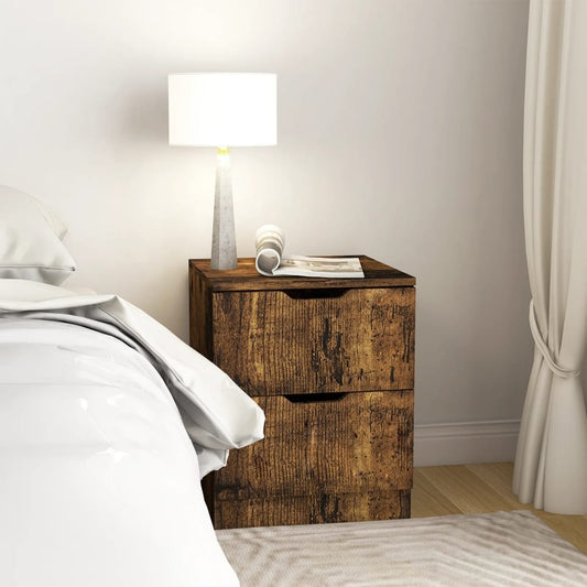 Bedside Cabinet Smoked Oak 40x40x50 cm Engineered Wood