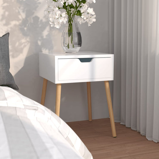 Bedside Cabinet High Gloss White 40x40x56 cm Engineered Wood