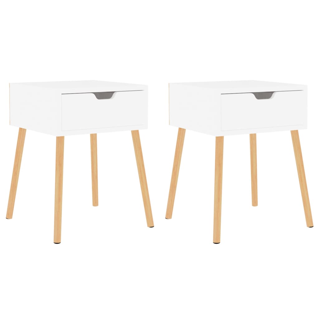 Bedside Cabinets 2 pcs High Gloss White 40x40x56 cm Engineered Wood