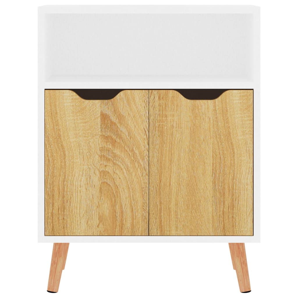 Sideboard White and Sonoma Oak 60x30x72 cm Engineered Wood