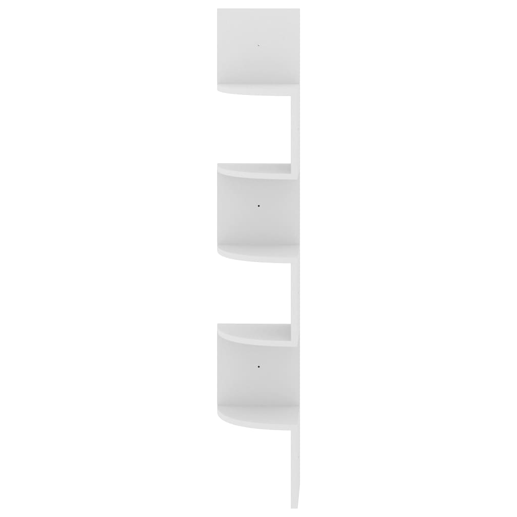 Wall Corner Shelf White 19x19x123 cm Engineered Wood