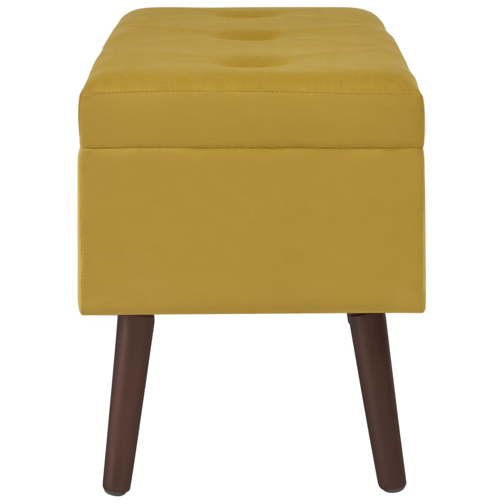 Bench with Storage Compartment Mustard Yellow 80 cm Velvet