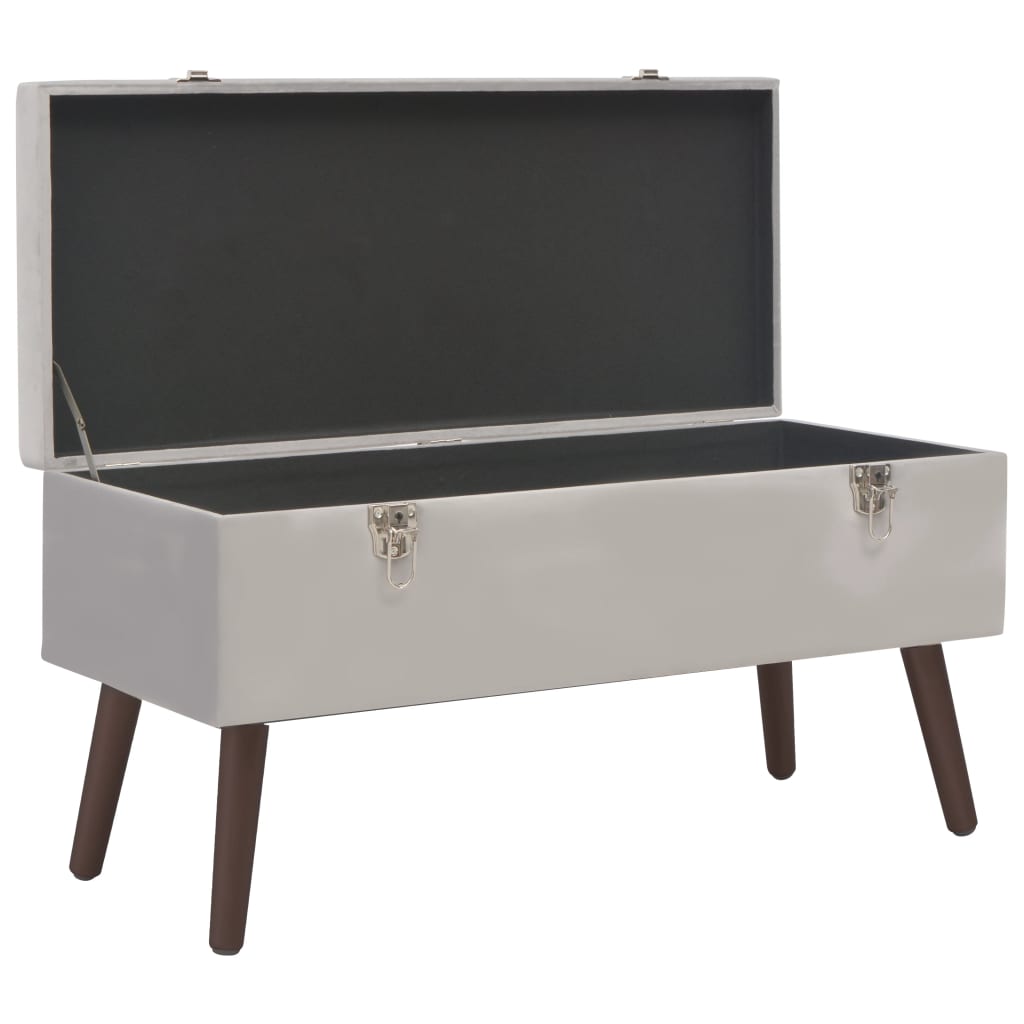 Bench with Storage Compartment Grey 80 cm Velvet