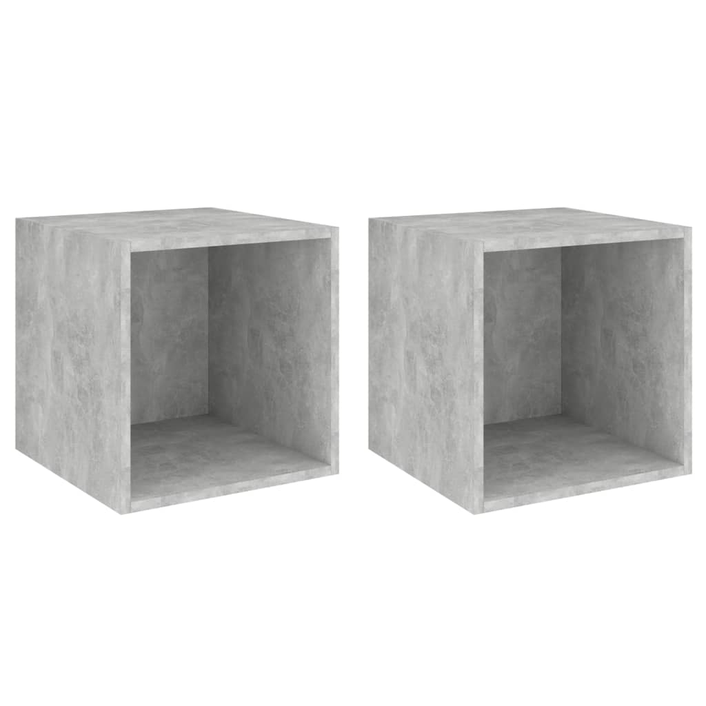 Wall Cabinets 2 pcs Concrete Grey 37x37x37 cm Engineered Wood