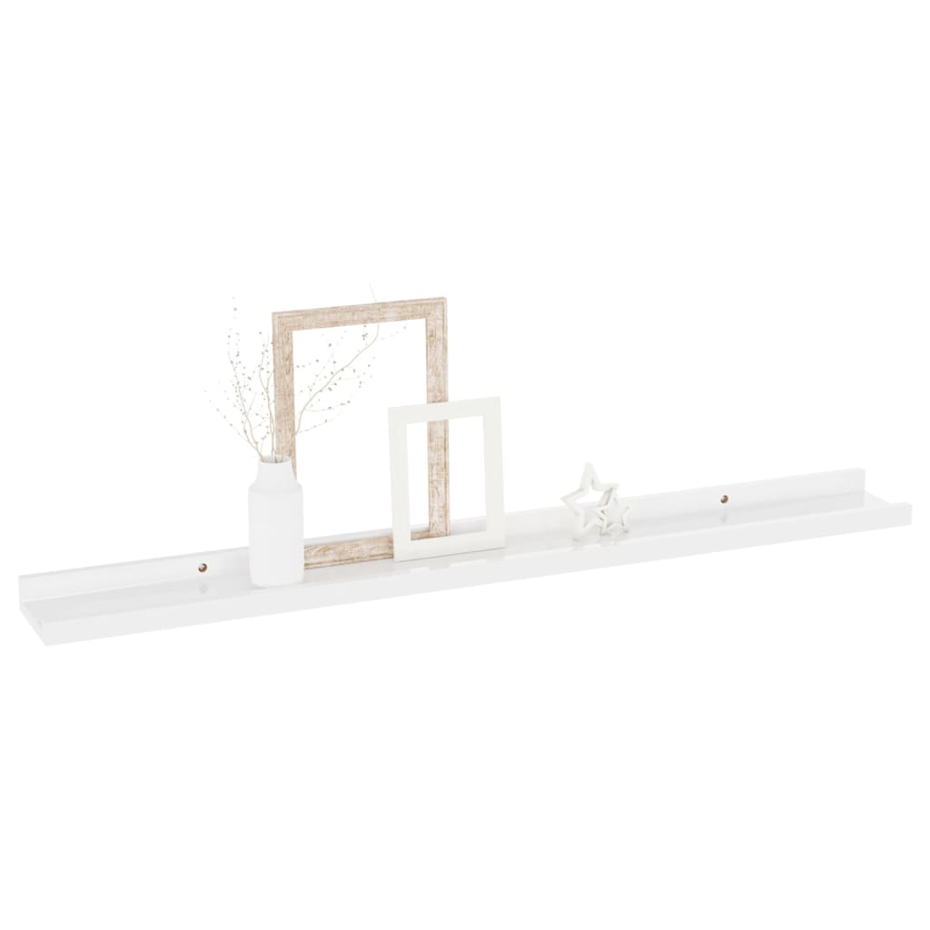 Wall Shelves 2 pcs High Gloss White 80x9x3 cm