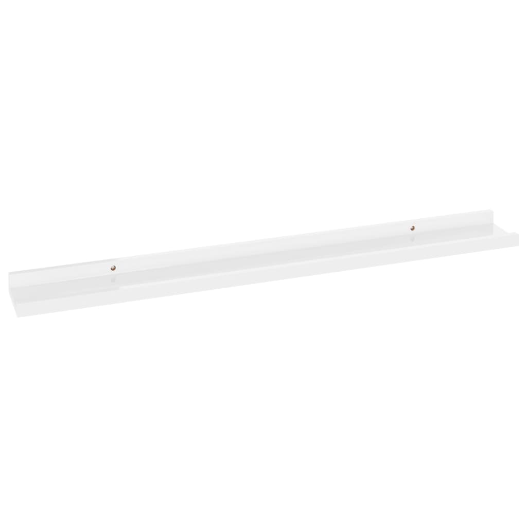 Wall Shelves 2 pcs High Gloss White 80x9x3 cm