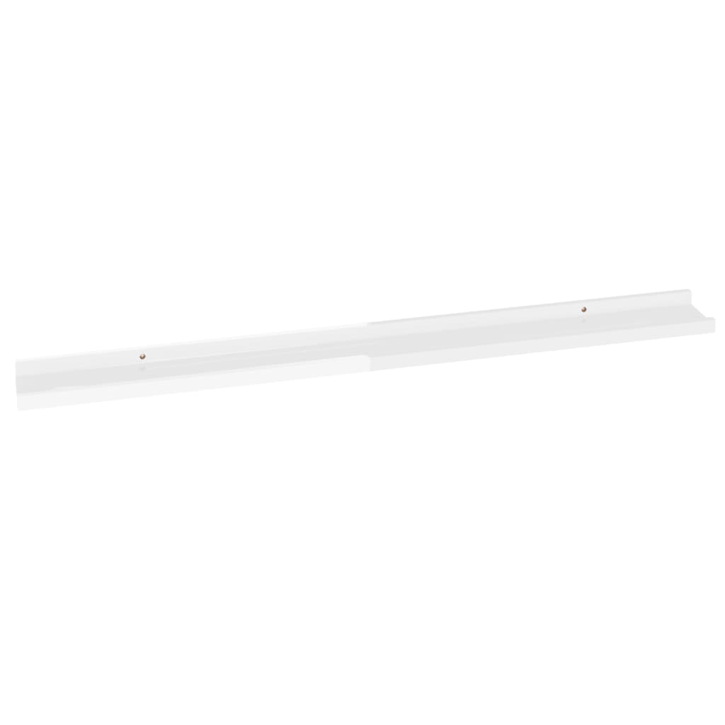 Wall Shelves 2 pcs High Gloss White 100x9x3 cm