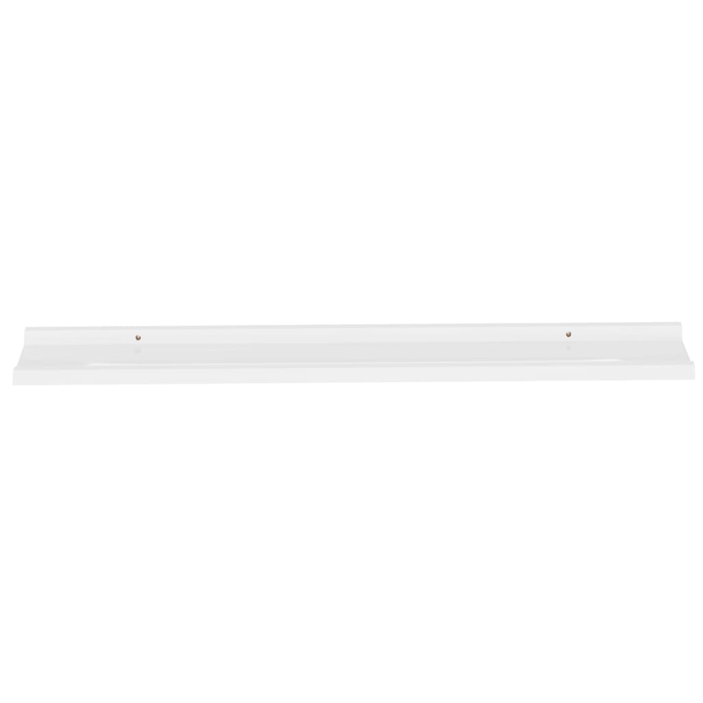 Wall Shelves 2 pcs High Gloss White 100x9x3 cm