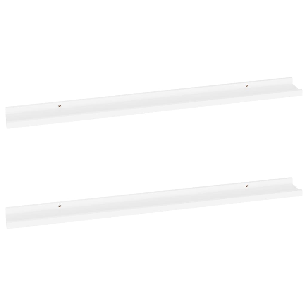 Wall Shelves 2 pcs White 100x9x3 cm