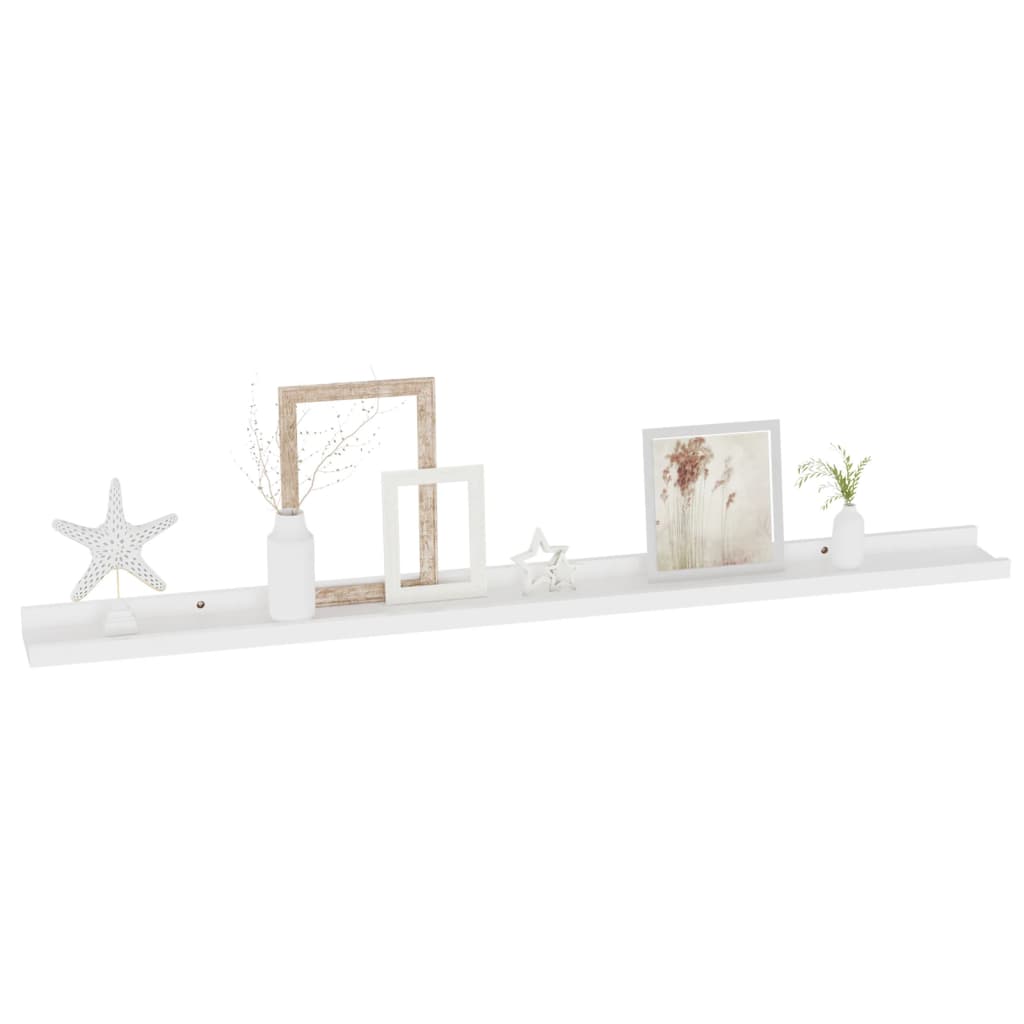 Wall Shelves 2 pcs White 100x9x3 cm