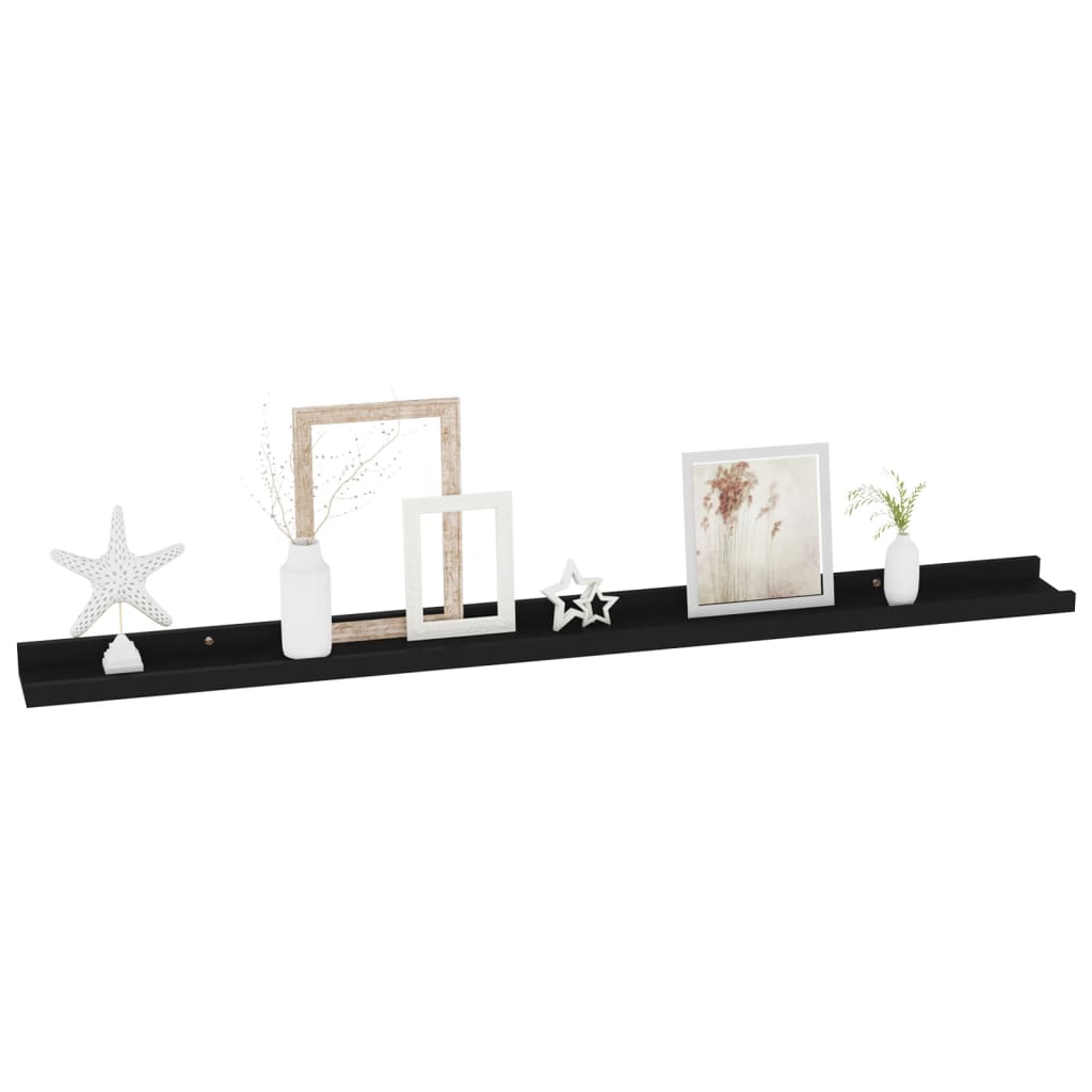 Wall Shelves 2 pcs Black 100x9x3 cm