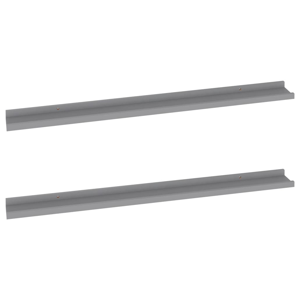 Wall Shelves 2 pcs Grey 100x9x3 cm