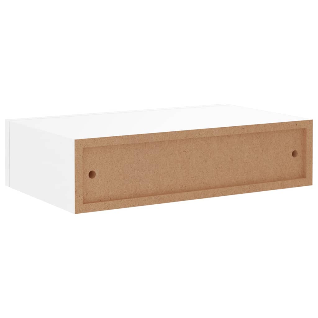 Wall-mounted Drawer Shelf White 40x23.5x10cm MDF