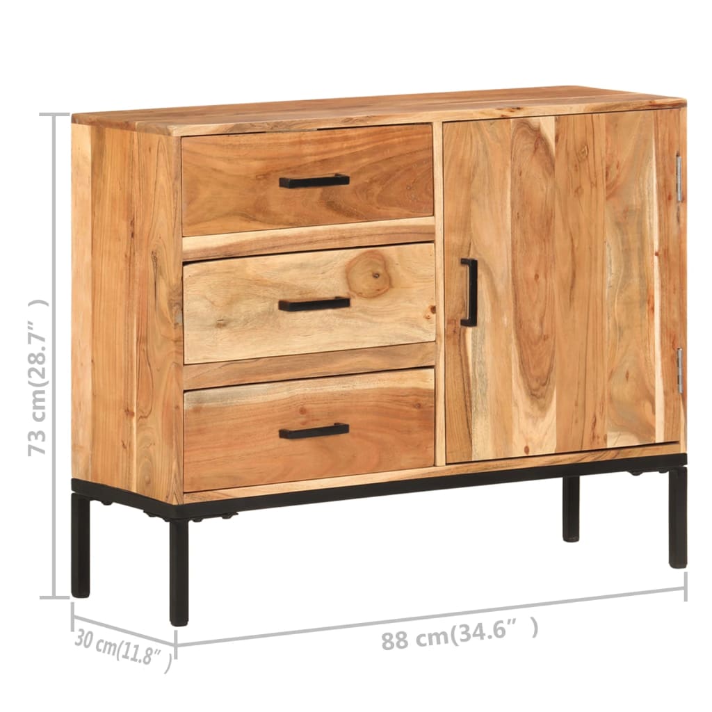 Sideboard 88x30x73 cm Solid Acacia Wood