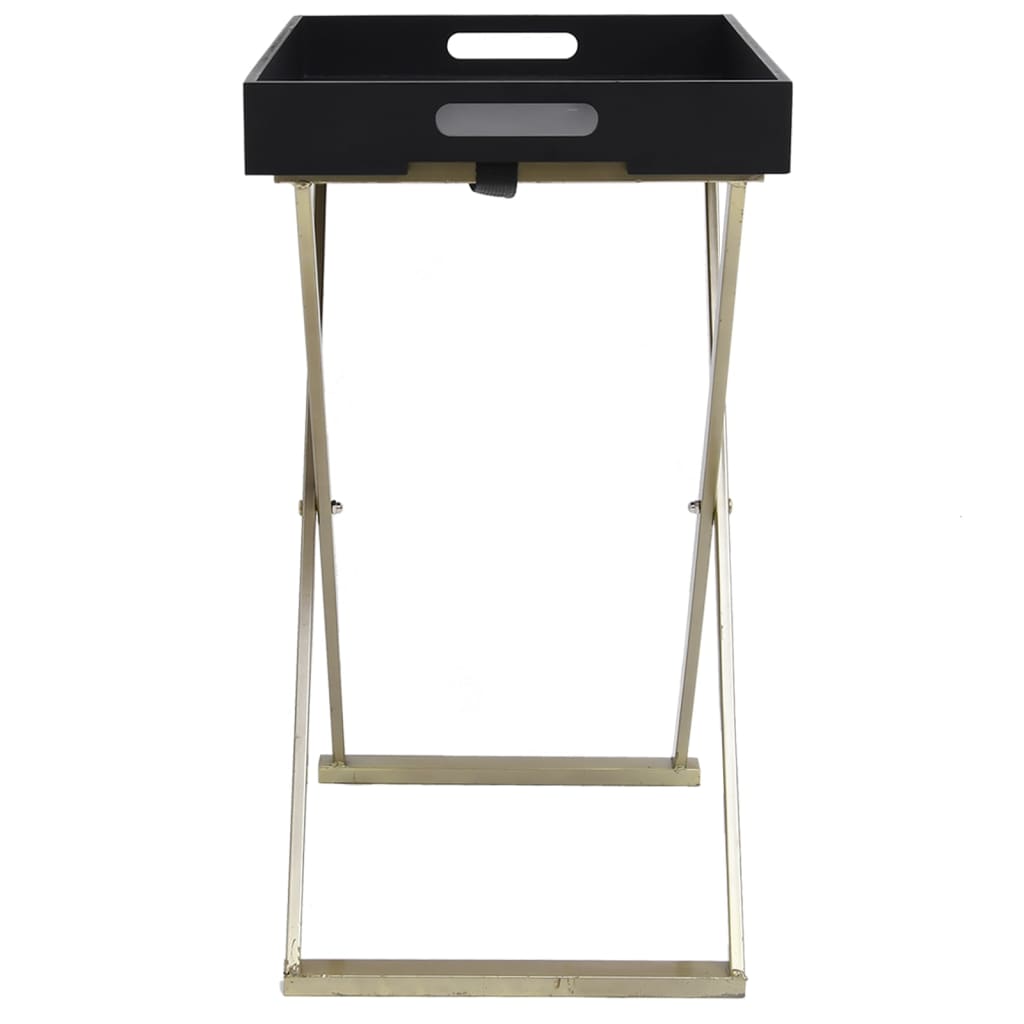 Folding Table Gold and Black 48x34x61 cm MDF