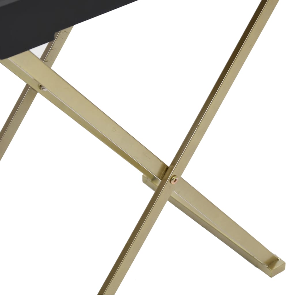 Folding Table Gold and Black 48x34x61 cm MDF