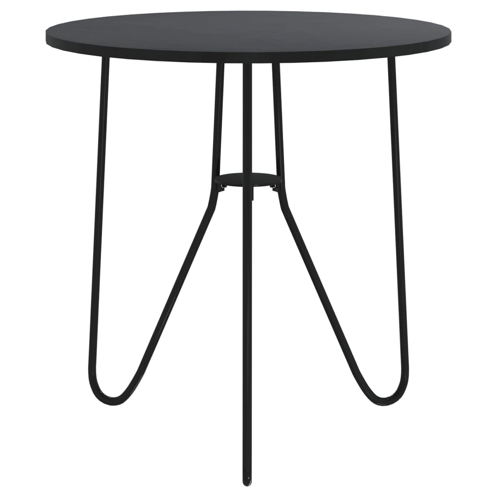 Tea Table Black 48 cm MDF and Iron