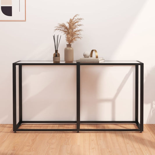 Console Table Transparent 140x35x75.5cm Tempered Glass