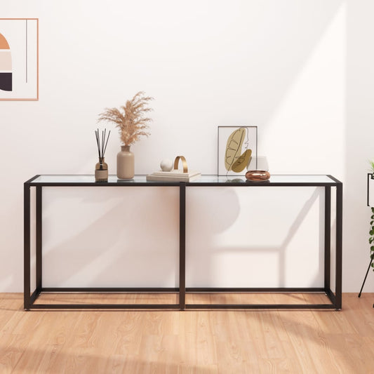 Console Table Transparent 180x35x75.5cm Tempered Glass