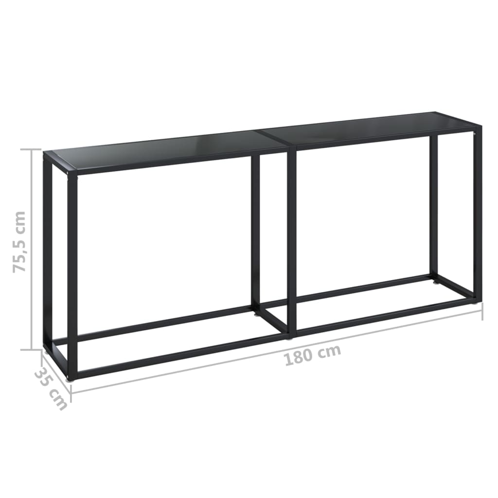 Console Table Black 180x35x75.5cm Tempered Glass