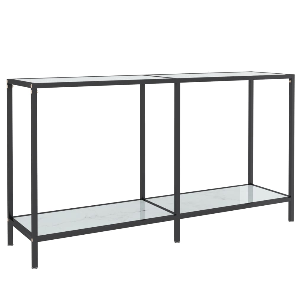 Console Table White 140x35x75.5 cm Tempered Glass