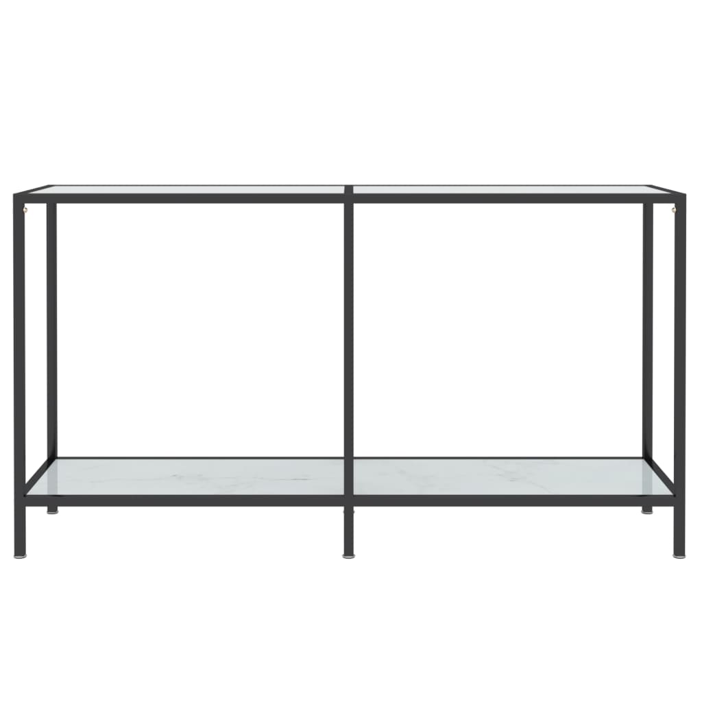 Console Table White 140x35x75.5 cm Tempered Glass