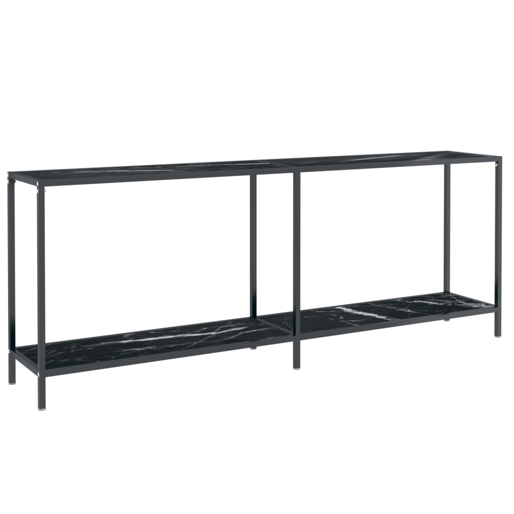 Console Table Black 200x35x75.5 cm Tempered Glass